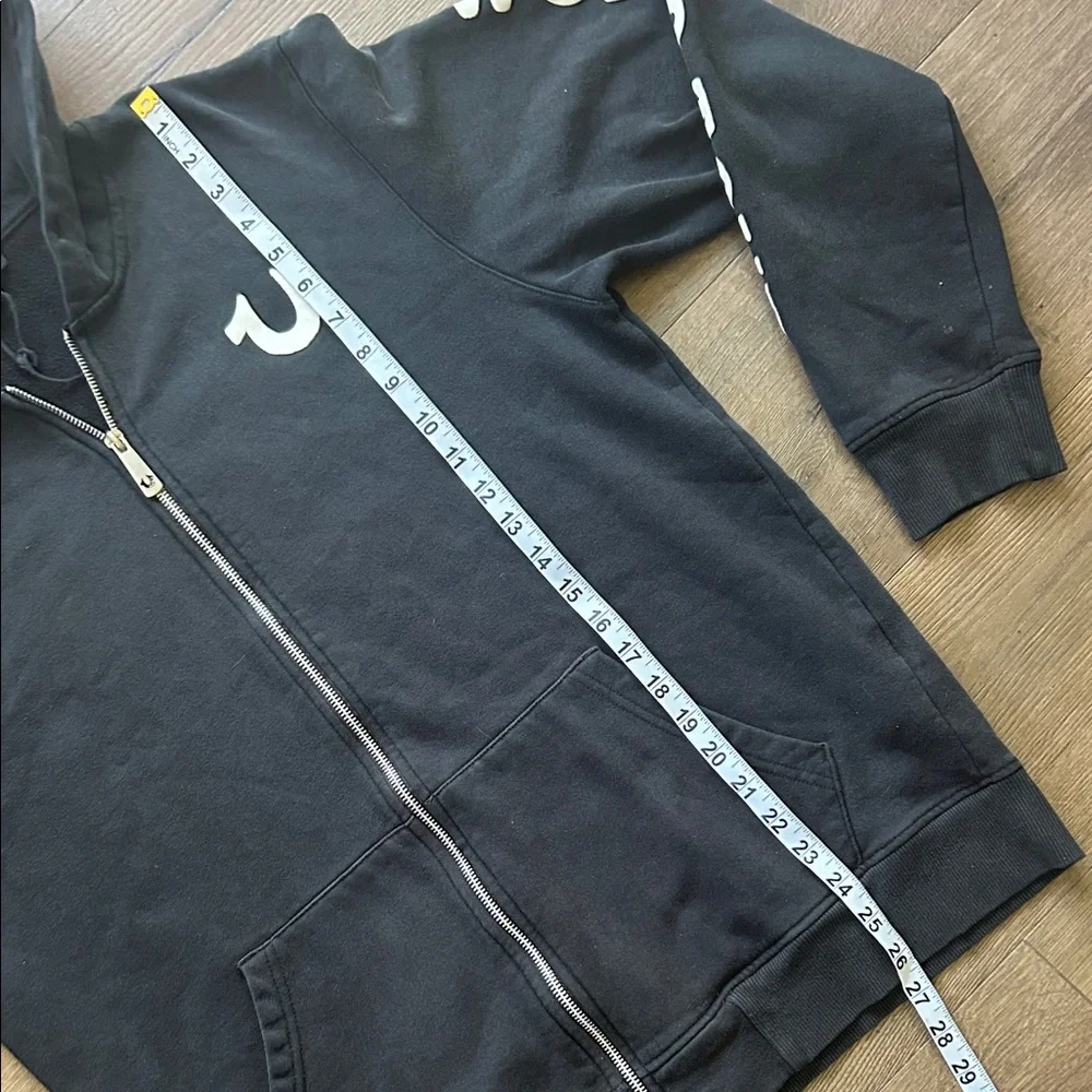 True Religion Black Hoodie with White Horseshoe Logo ! XL